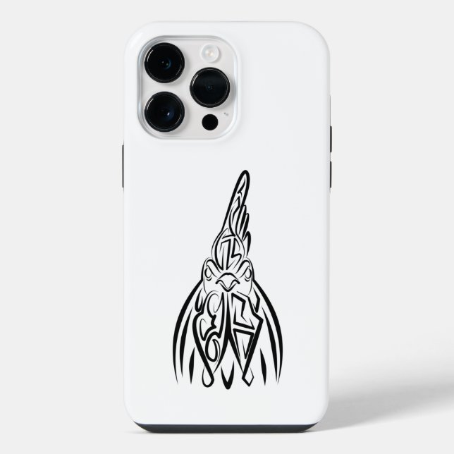 Galo Tribal Negro e Branco (Verso)