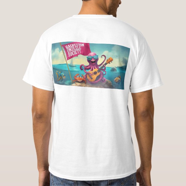 Galveston Ukulele Society GUS Banner t-shirt mascu (Verso)