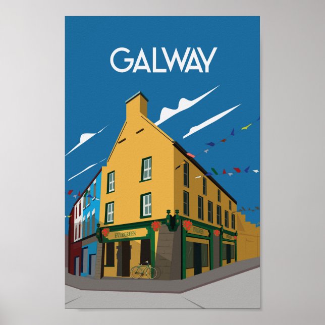 Galway, poster de viagens da Irlanda (Frente)