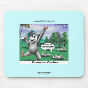 Gambás Fingindo Estar Mortos Cartoon Mouse Pad Div