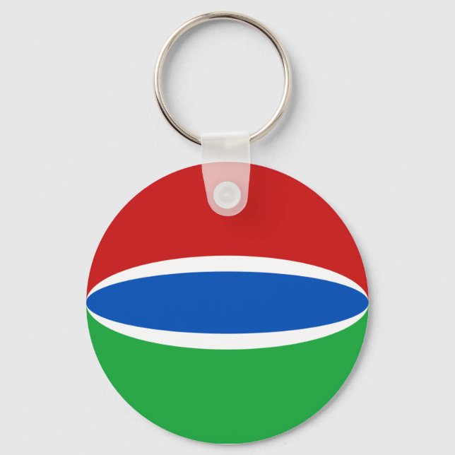 Gambia Fisheye Flag Chaveiro (Frente)