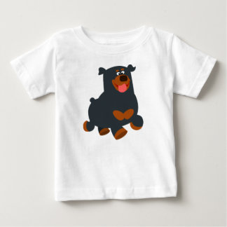Gamboling Cartoon Rottweiler Baby T-Shirt