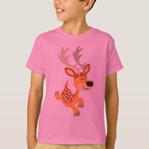 Gamboling de Cartoon Gamboling Deer Kids T-Shirt