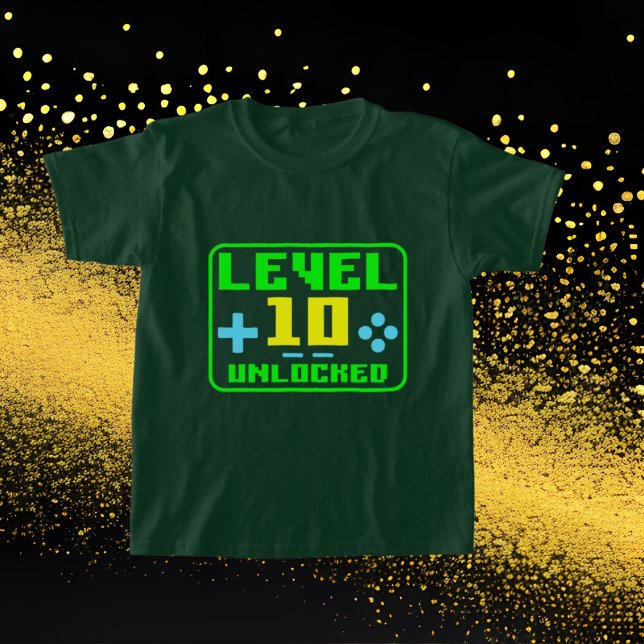 gamer Aniversário, arte unisex 10th T-Shirt (Criador carregado)