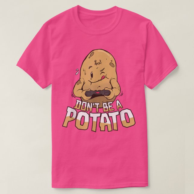 Gamer Funny Cute Potato Video Games T-Shirt (Frente do Design)