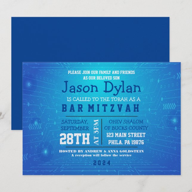 GAMER GAMER DIGITAL Bar Mitzvah Convite (Frente/Verso)