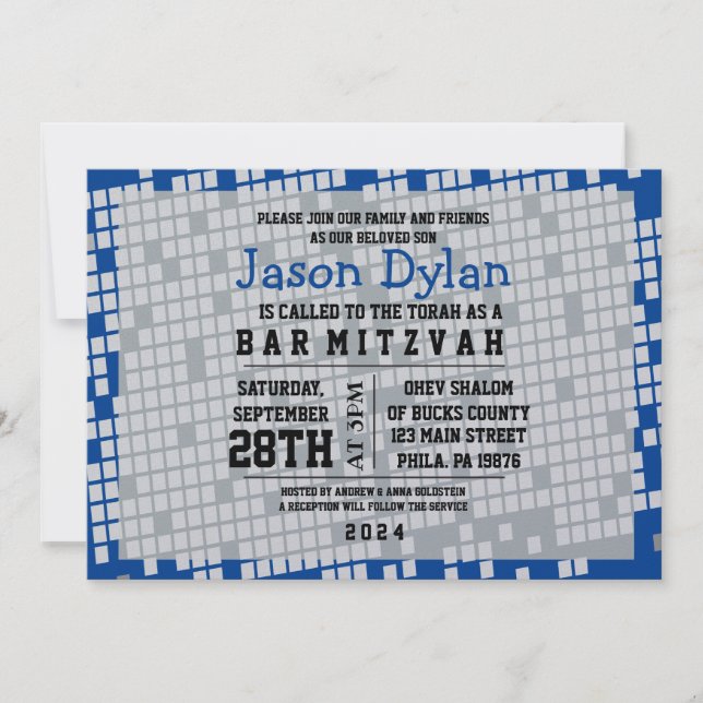 GAMER GAMING DIGITAL Bar Bat Mitzvah Convite (Frente)