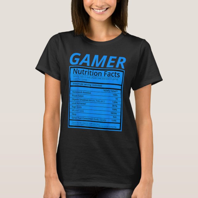 Gamer Nutrition Fata Camisa De Jogadores Engraçada (Frente)