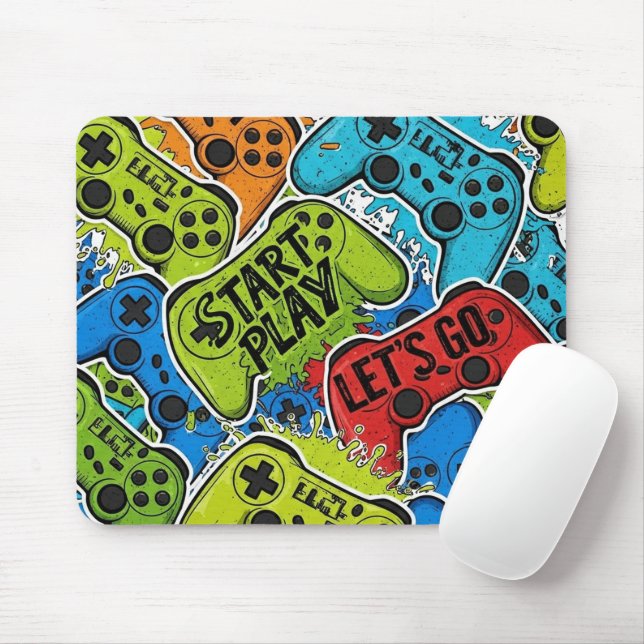 Gamer Pattern Mousepad (Com mouse)
