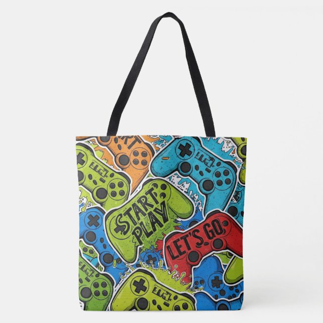 Gamer Pattern Tote Bag (Frente)