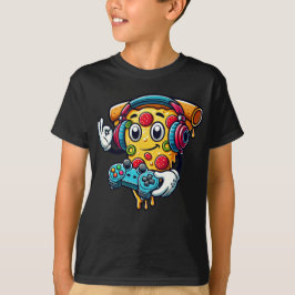 Gamer Pizza Vídeo Gaming T-shirt de Comida