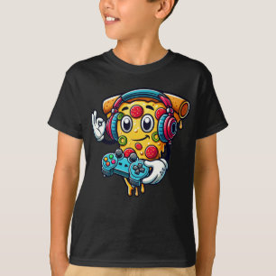 Gamer Pizza Vídeo Gaming T-shirt de Comida