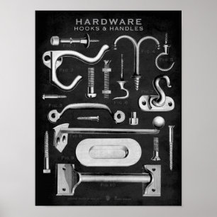 Ganchetas de Poster de hardware Vintage - Alças do