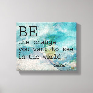 Gandhi citou a canvas art Be the change
