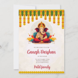 Ganesh Chaturthi convida cartão Ganesh Darshan