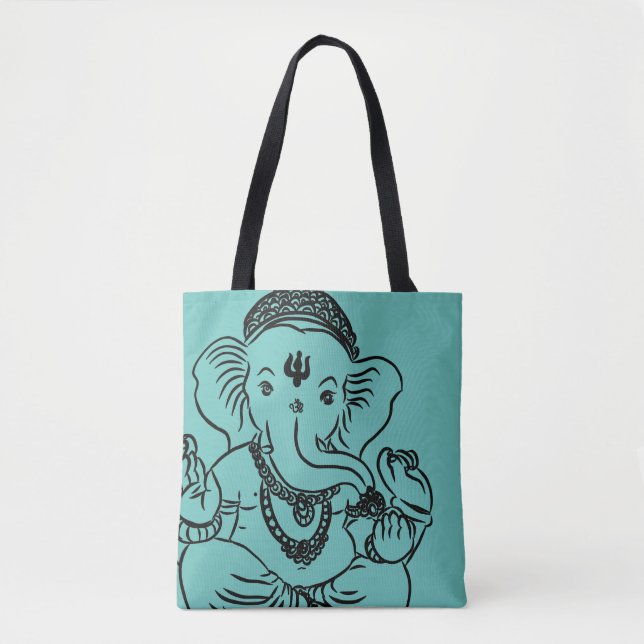 Ganesh por todo o lado no bolsa impresso (Frente)