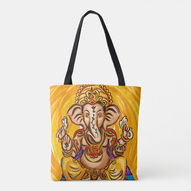Ganesh por todo o lado no bolsa impresso (Verso)