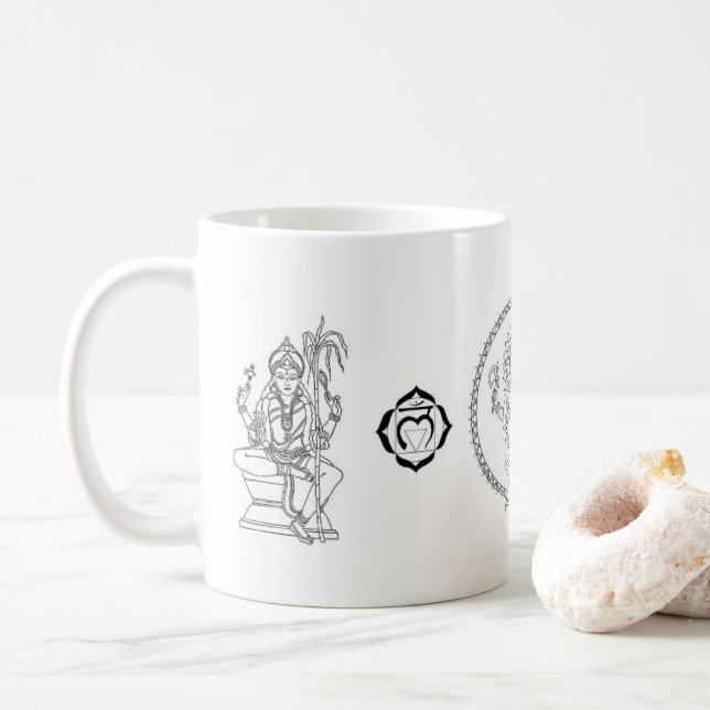 Ganesha e caneca de café das deusas (Com Donut)