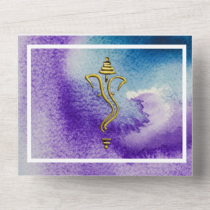 Ganesha hindu indiano vibrante aquarela