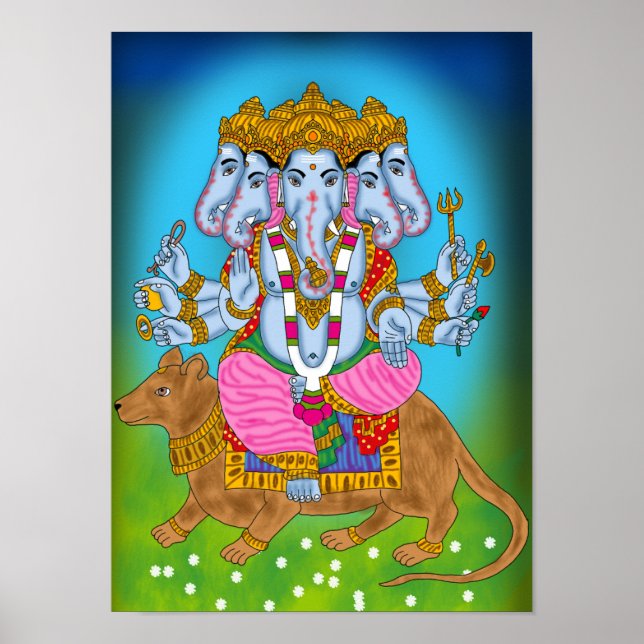 Ganesha Poster Wall Art (Frente)