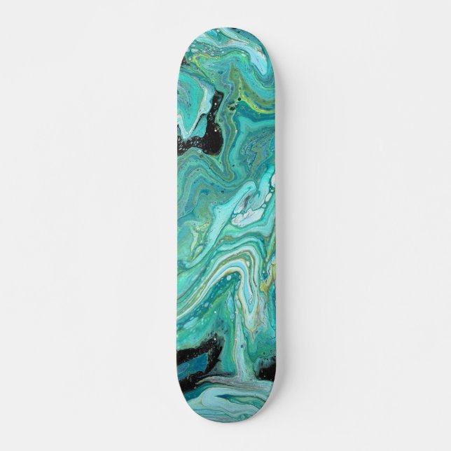 Gangs Traseiras 1 Abstrato de skate verde líquido (Frente)