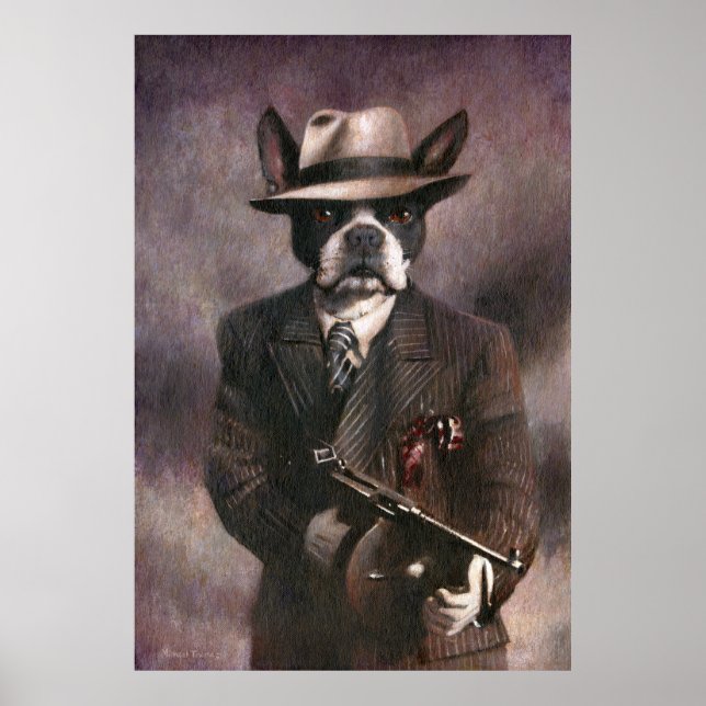 Gangster Boston Terrier Poster da Vintage de 1930 (Frente)