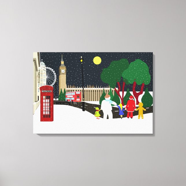 Gangue de Natal em Londres Canvas Print (Frente)
