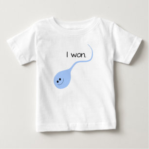 Ganhei camiseta Azul Engraçado