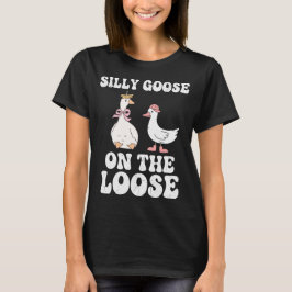 Ganso Bobo à Solta Camiseta Divertida de Ganso