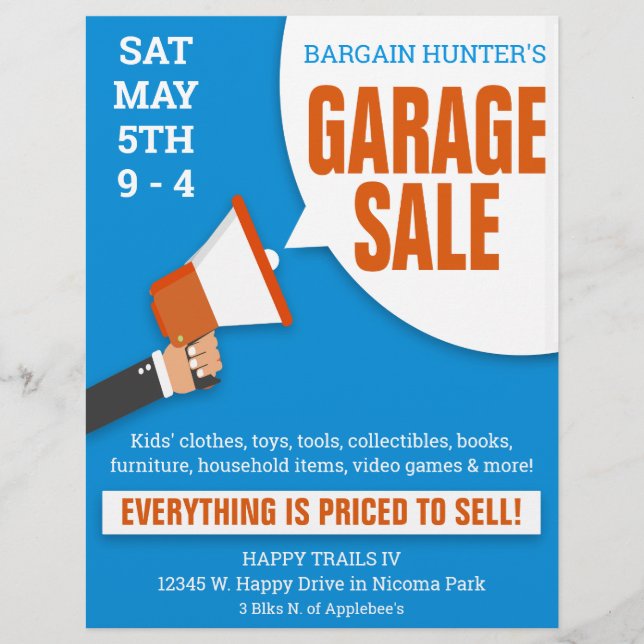 Garage Sale Flyer - Caçadores de Bargain (Frente)