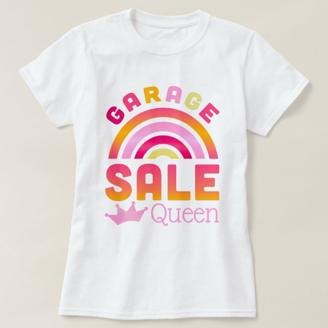 Garage Sale Queen Rainbow T-Shirt (Frente do Design)