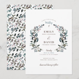 Garden Crest | Branco | Convite Para Casamento