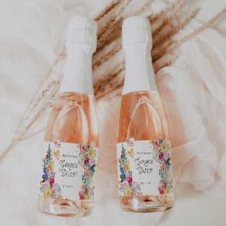 Garden Disco Mini Champagne Bottle Labels