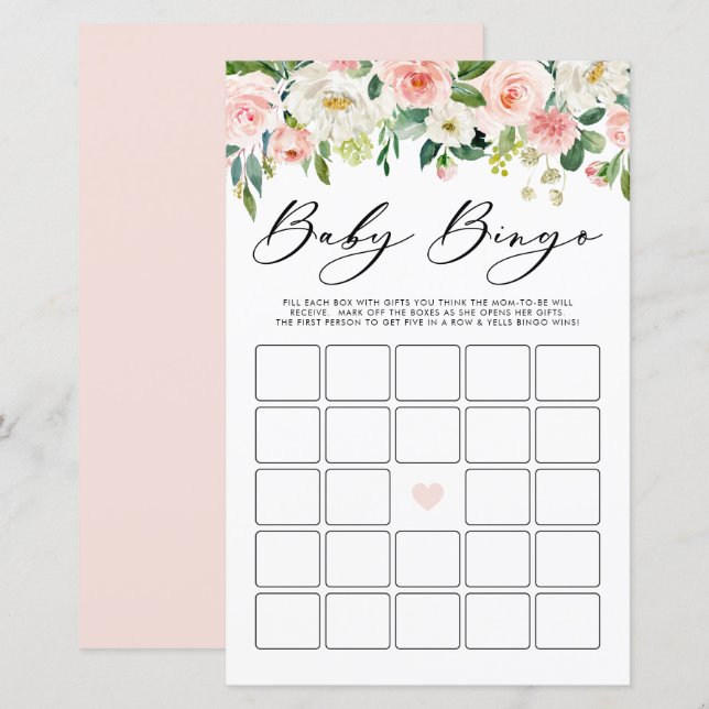 Garden Flowers Baby Bingo Game (Frente/Verso)