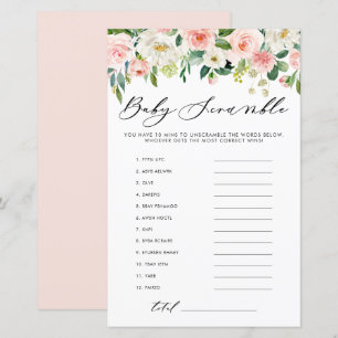 Garden Flowers Jogo de Chá de fraldas do Word Scra