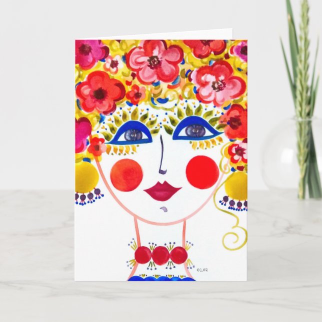 Garden Girl Primavera - Cartão de Nota (Frente)