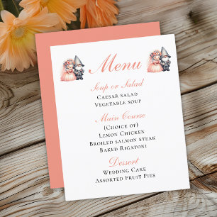 Garden Gnomo Orange Woodland Rustic WedMenu