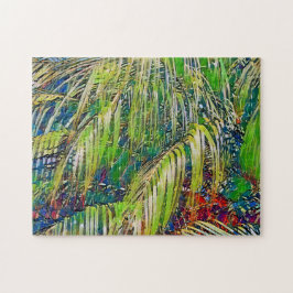 Garden Palm Tree Tropical Art Quebra-cabeça