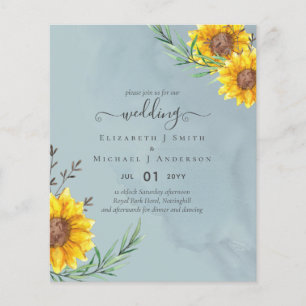 Garden Sage Sunflower Rustic Boho Wedyer Flyer