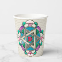 Garden Star em Lilac Shabbos Paper Cups