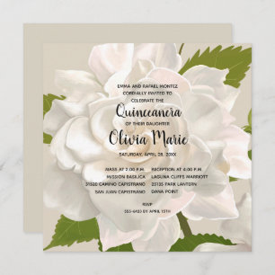 Gardenia Vintage Quinceñera Floral Convites