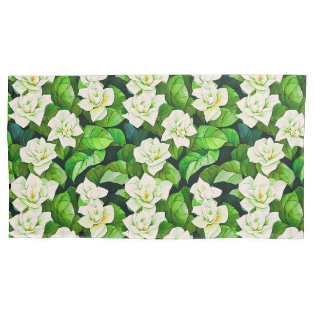 Gardenias brancas e folhas verdes de jade (Frente)