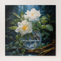 Gardenias num Quebra-cabeça de Vase