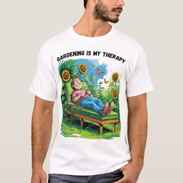 Gardening Is My Therapy T-Shirt (Frente)