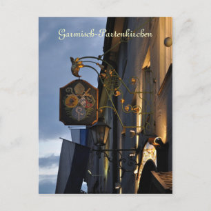 Garmisch-Partenkirchen no cartão postal noturno