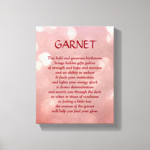 Garnet - canvas de arte do poema em janeiro