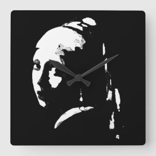 Garota abstrato com um relógio de parede de barulh