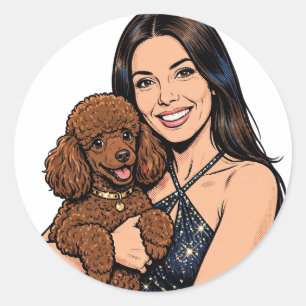 Garota Aconchegante ou Adesivo de Poodle – Melhore