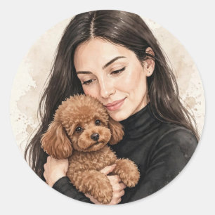 Garota Aconchegante ou Adesivo de Poodle – Melhore