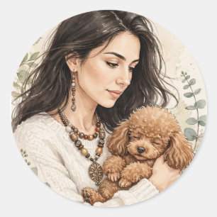 Garota Aconchegante ou Adesivo de Poodle – Melhore